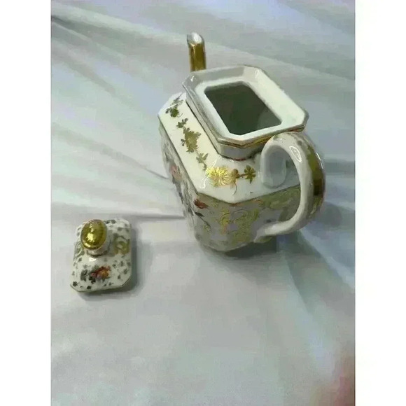 Antique FRENCH Sevres Pink & Gold Gilt Painted FLORAL tea Pot Nancy Meyers - Picture 3 of 5